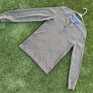 U.S. Polo Assn. Blue and Gray Henley Shirt